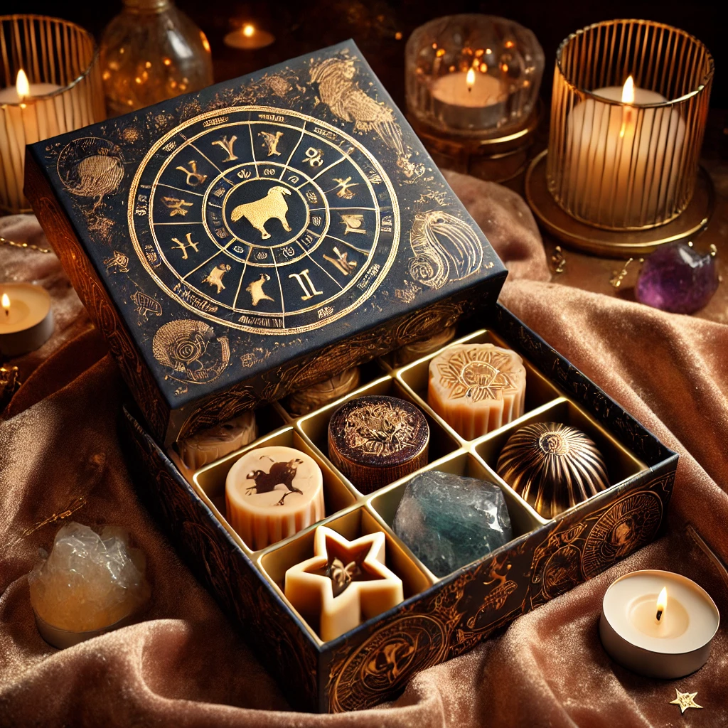 Coffret Zodiac avec fondants parfumés et pierres naturelles Ptitebulle de Senteurs
